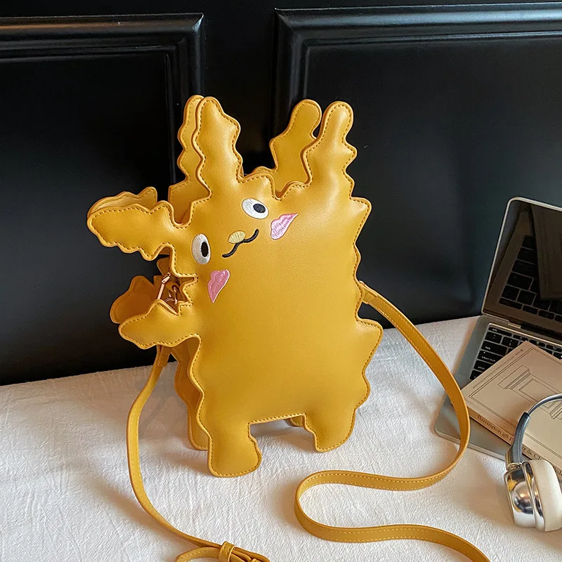 

Модная женская сумка через плечо нестандартной формы на одно плечо, новая забавная сумка с героями мультфильмов, маленькая квадратная сумка в уличном стиле