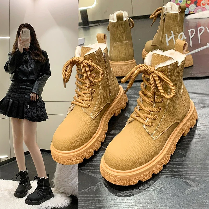 

Winter Women Shoes Plush Women's Martin Boots Women's Boot High Top Cotton Shoes Warm Shoes Anti-skid Outdoor Shoes