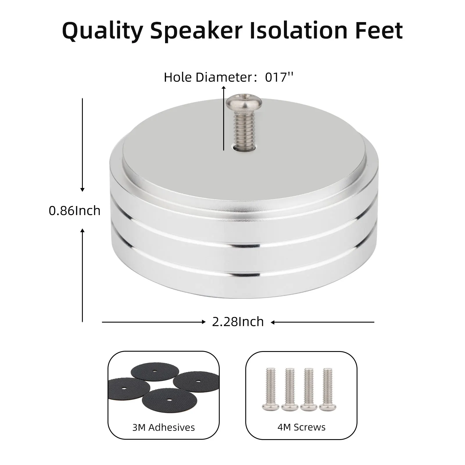 4 Stück 58x22mm Lautsprecherständer Aluminium AMP Isolationsfüße Spike Bodenbasis Audio Radio DAC Computer Chassis Ständer – Detail 1