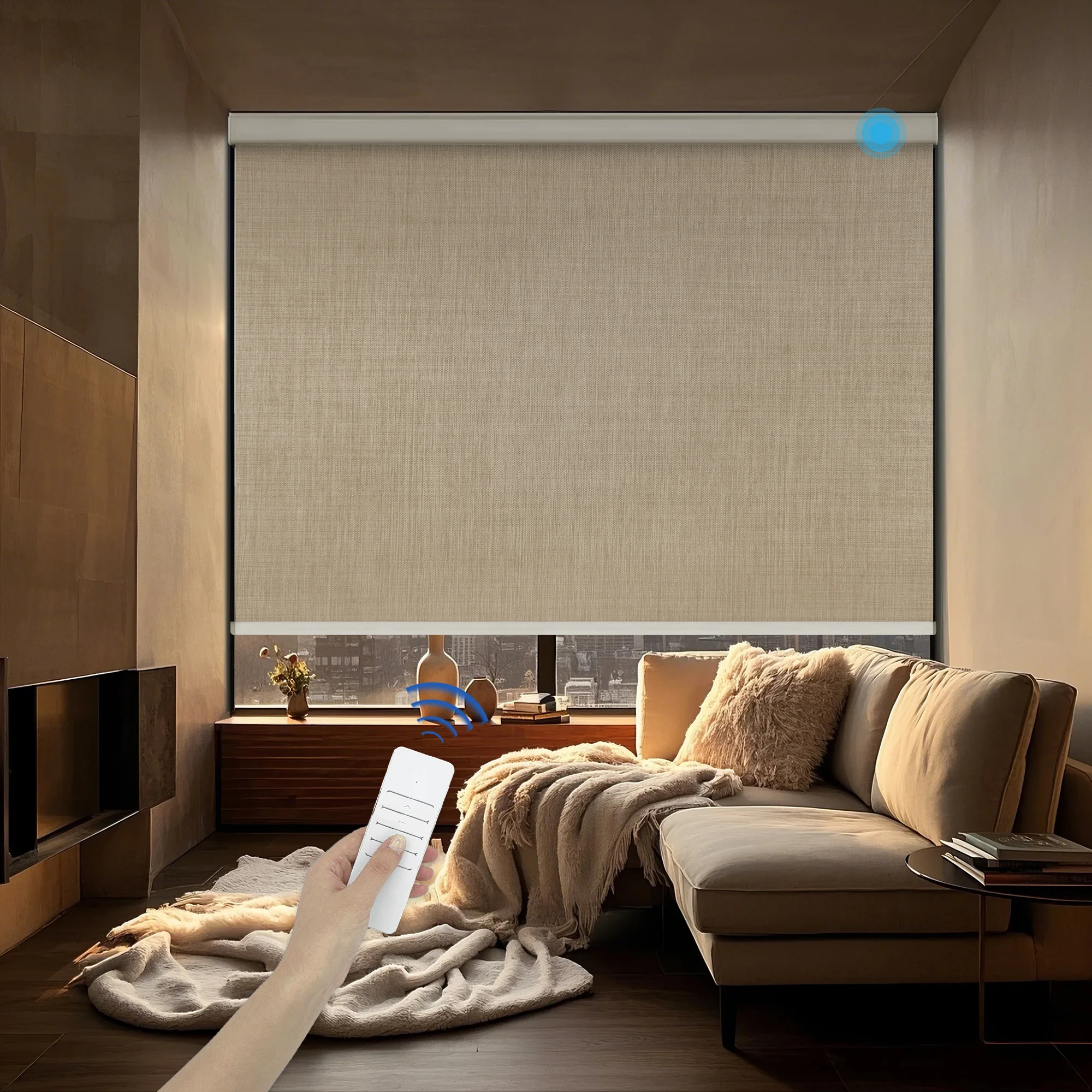 

Умное управление Wi-Fi, домашние шторы, затемняющие рулонные шторы с зеброй, электрическая ткань