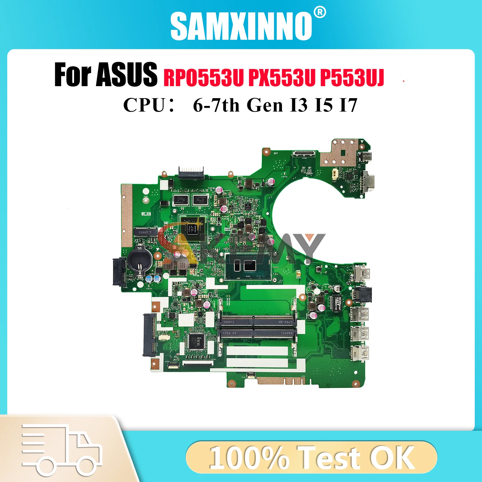 

P553UJ Laptop Motherboard For ASUS ProArt PE553U RPO553U P553U P553UJ PX553U Notebook Mainboard With I3 I5 I7 CPU 100% tests OK
