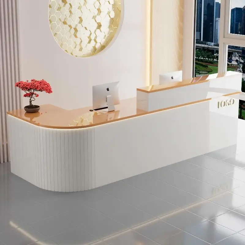 

Simple Glamour Desk Table European Trendy Beauty Fashion Reception Desk Versatile Premium Rezeptionstheke Office Furniture