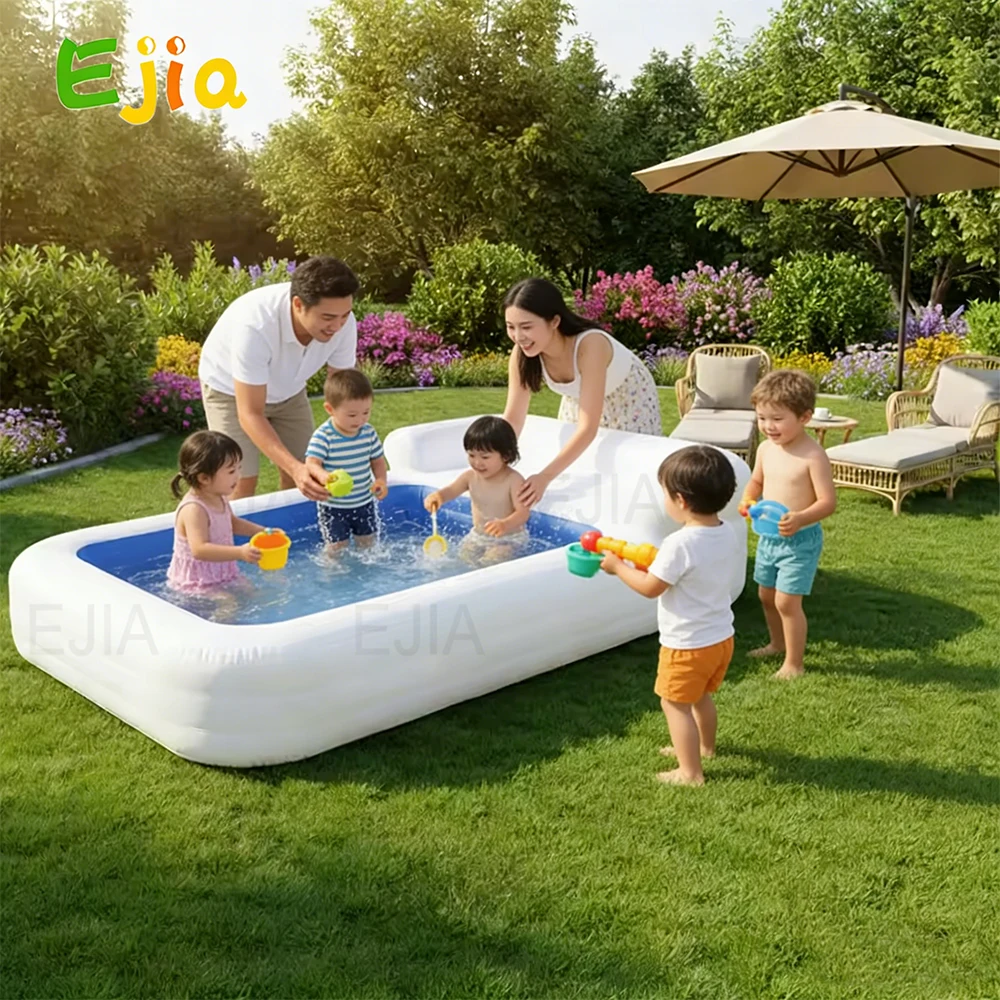 

Надувной бассейн из ПВХ, 16 футов, прочный, для улицы, семейный, в форме дивана, для заднего двора