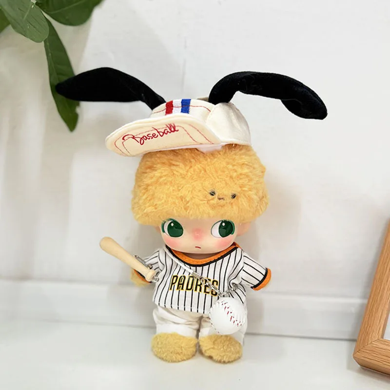 

Clothing For DIMOO And 15/17cm/ 1st to 3rd Gen LABUBU Dolls Trendy & Cool Hangable Clothing Seated Pose Striped Baseball Sports