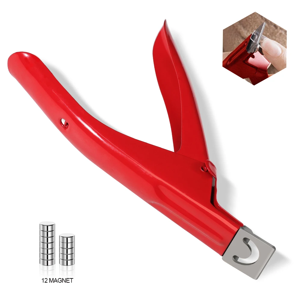 ที่ตัดเล็บอะคริลิคแบบมืออาชีพ รูปตัวยู สแตนเลส ตัดตรง พร้อมชุดอุปกรณ์ตกแต่งเล็บแม่เหล็ก 12 ชิ้น