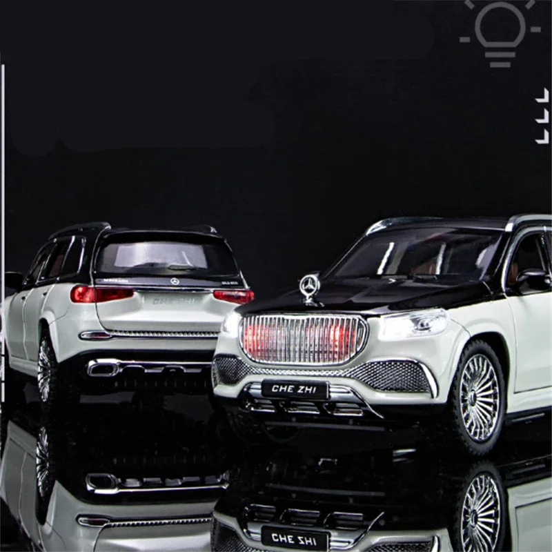 1/24 Maybach GLS-Class GLS600 SUV Alloy Car Model Diecasts Metal Toy Luxy Car Model Collection Sound Light Simulation Kids Gifts