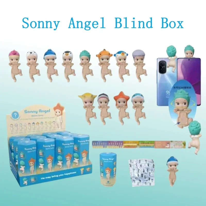 12pcs Sonny Angel Blind Box Motherland Edition Marine Series Collection Anime Figure Ornament Doll Fans Kid Christmas Gifts Toy