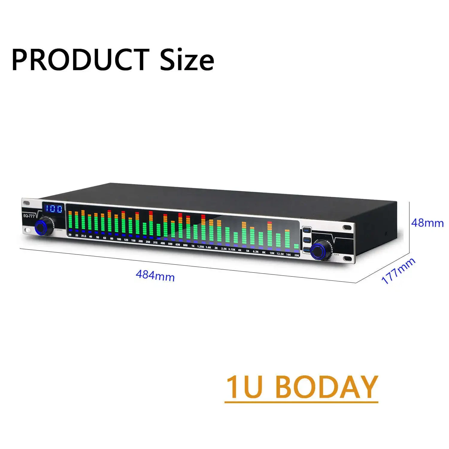 Ecualizador EQ777-S numérique professionnel avec Eboulon to DSP, écran LED