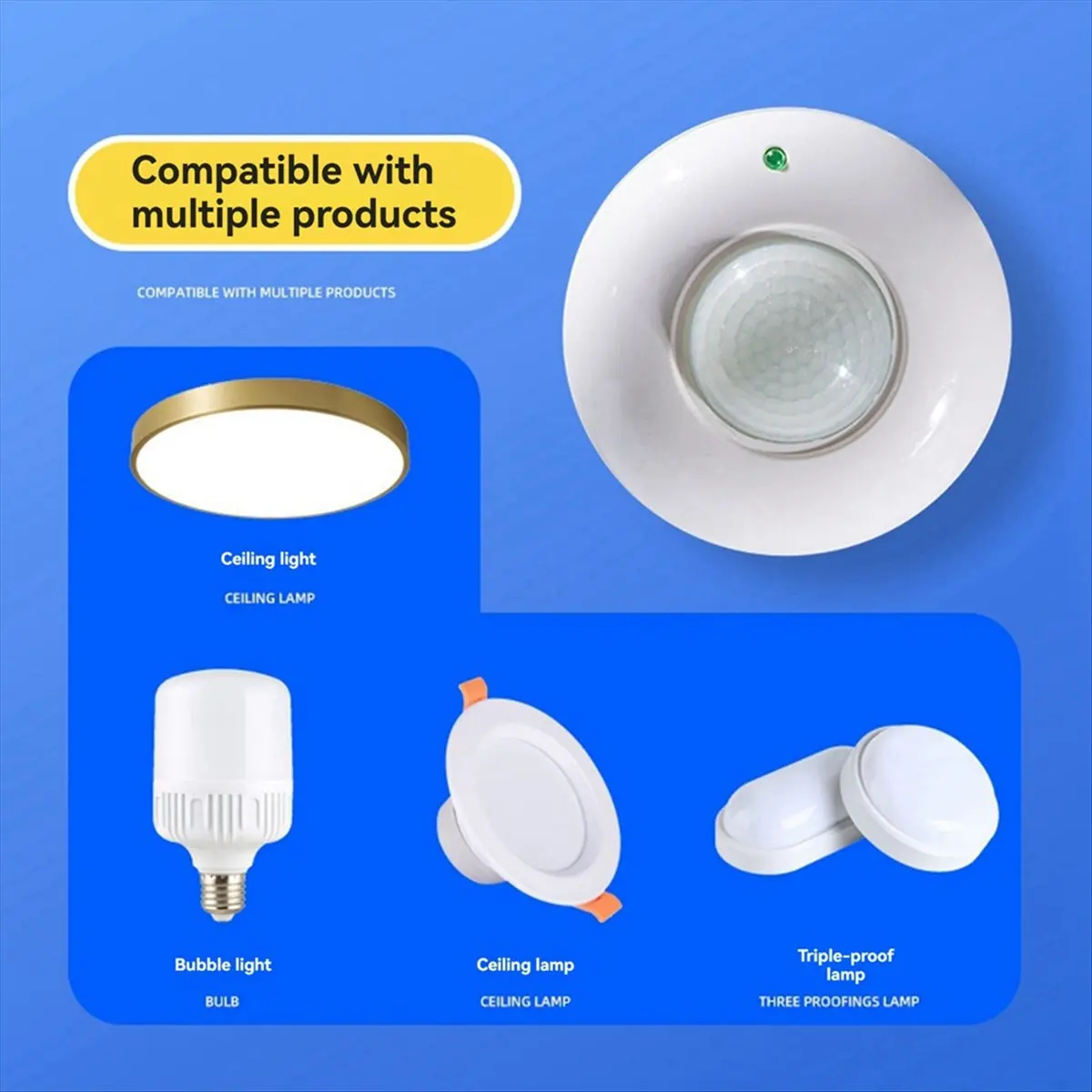 MALL 360° Adjustable Ceiling Motion Sensor Detector, Occupancy Light Switch for Saving and Security