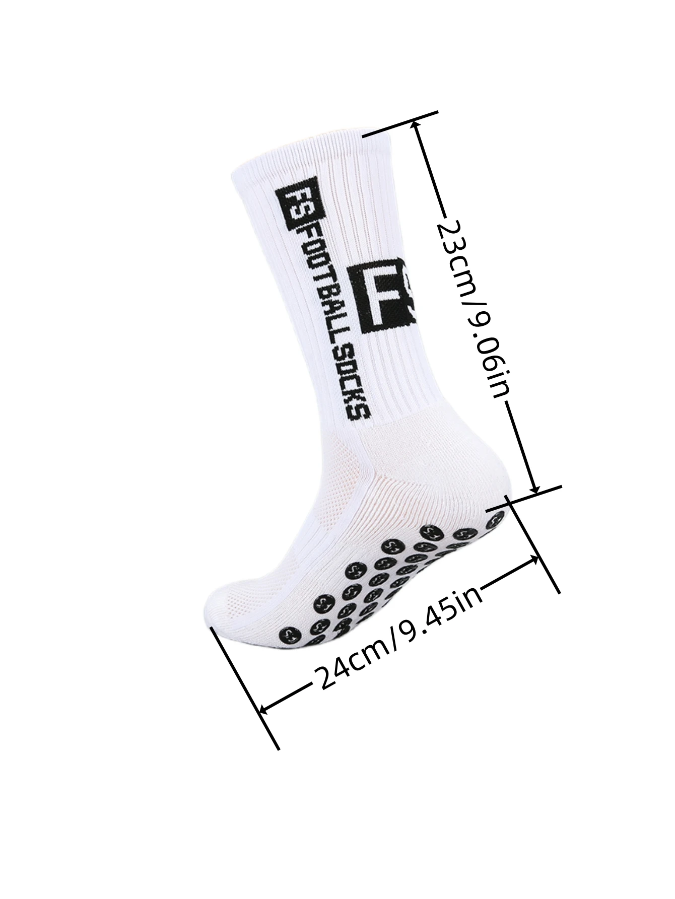 5 pairs of anti slip, sweat and odor resistant FS football sports socks with adhesive points