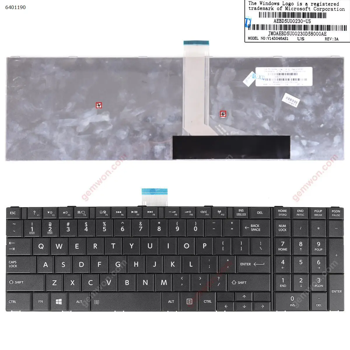 

US Laptop Keyboard for Toshiba Satellite C70 Black