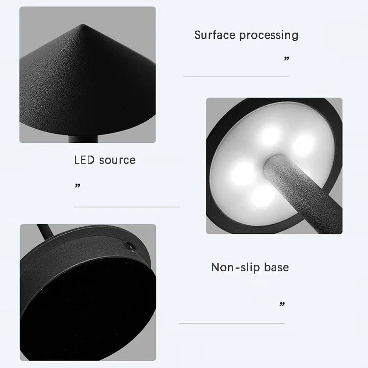 Luxury Creative Rechargeable Cordless Battery Touch Table Lamp wireless Bedroom Restaurant Night light Romantic Desk Lamp