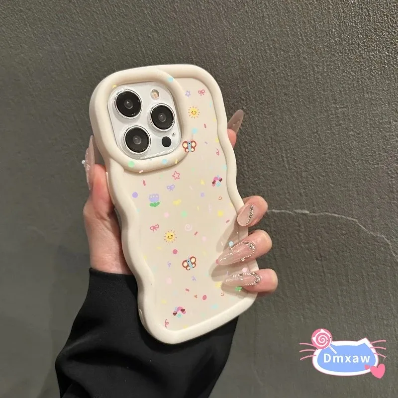 

3D Wavy Phone Case For OnePlus 13 12 12R 11 11R 10R 9R 8T 7 Pro 7T Plus 6 6T 5G 4G Back Cover Cute Cartoon Graffiti Soft Casing