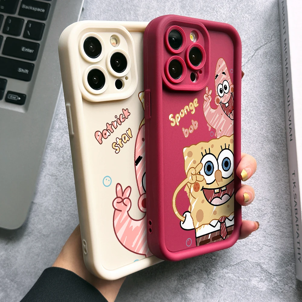 S-SquarePants SpongeBobs Phone Case for Samsung Galaxy A73 A71 A55 A54 A53 A52 A51 A34 A33 A32 A23 A14 A13 A12 4G 5G Soft Cover