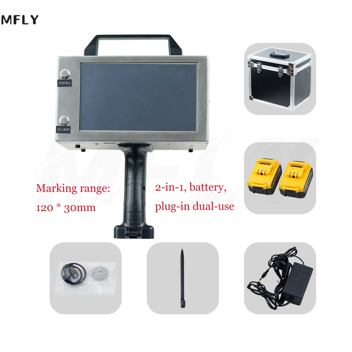 2IN1 120*30mm Battery Type High-end XY/SD-2 SD-3Handheld Dot Peen Marker Vin No. Marking Electric Marking Machine