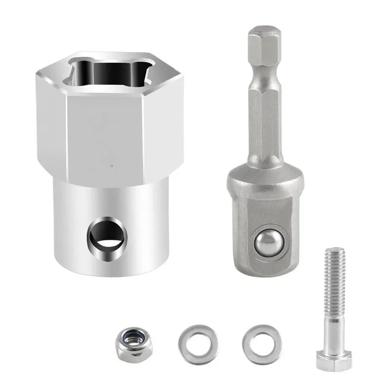 for Stainless Steel Top Wind Trailer Jack Crank Handle Charging Drill Adapter