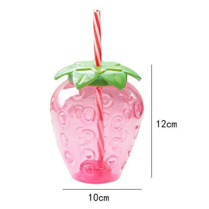 New 500ml Summer Strawberry Straw Cup Portable Water Bottle For Milk Coffee Daily Drinking