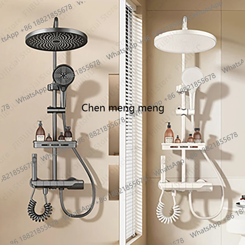 

Large Waterfall Shower System Height Adjustable Shower Set High Pressure Massage Shower Head Water Saving Bathroom Accessories