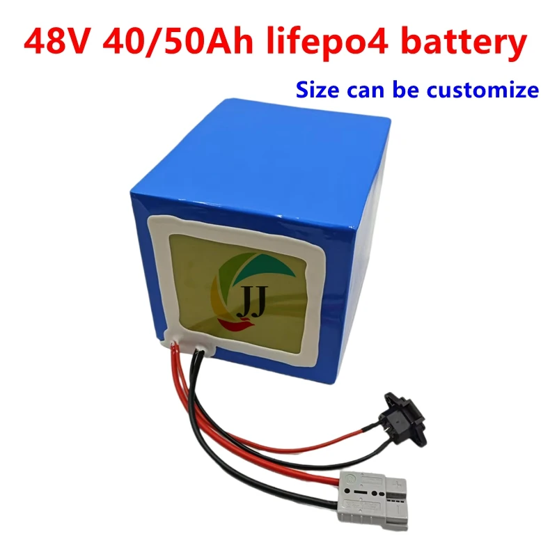 

48V 50Ah Lifepo4 48v 40AH lithium battery BMS 16S for 2000w 3000W Scooter bike tricycle boat backup power go cart +5A charger‘