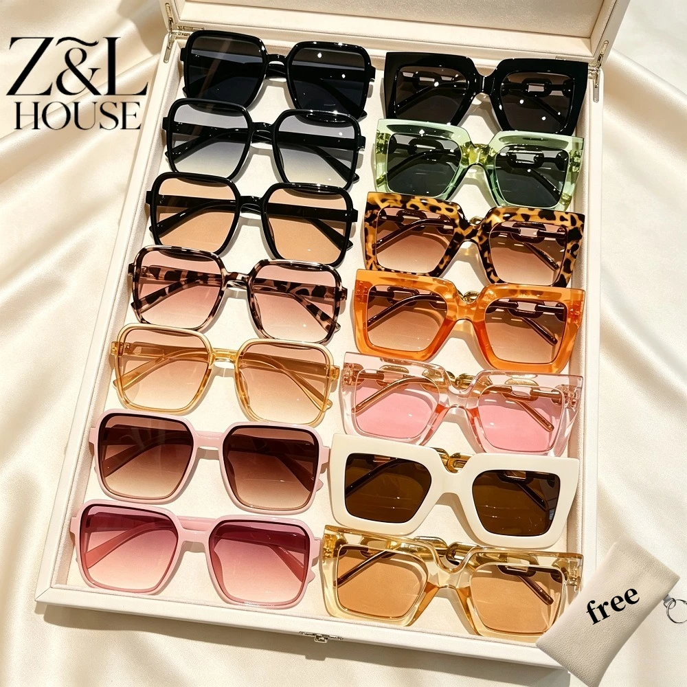 14PCS Retro Thick Box Lock Mirror Legs Dopamine Sunglasses for Men and Women, Multi-colored Transparent Frames Gradually Change Lenses, Essential Fashion Trend Items for Daily Travel, Dating Shopping, Vacation, Photography