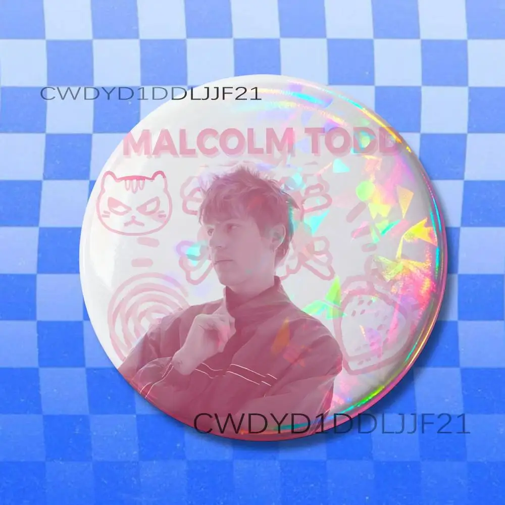 M-Malcolm Todd Sweet Boy Button Pins Tinplate Brooches Cartoon Creative Badge for Backpack Clothes Decor