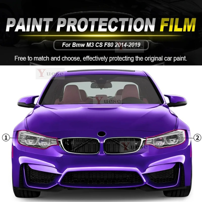 

For Bmw M3 CS F80 2014-2019 Car Protection Film Headlight Mirror Film TPU Clear Anti Scratch Sticker
