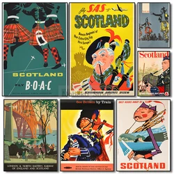 Scotland Vintage Travel Posters Edinburgh Glasgow Scottish Poster and Prints Canvas Painting Wall Art Pictures Home Room Decor