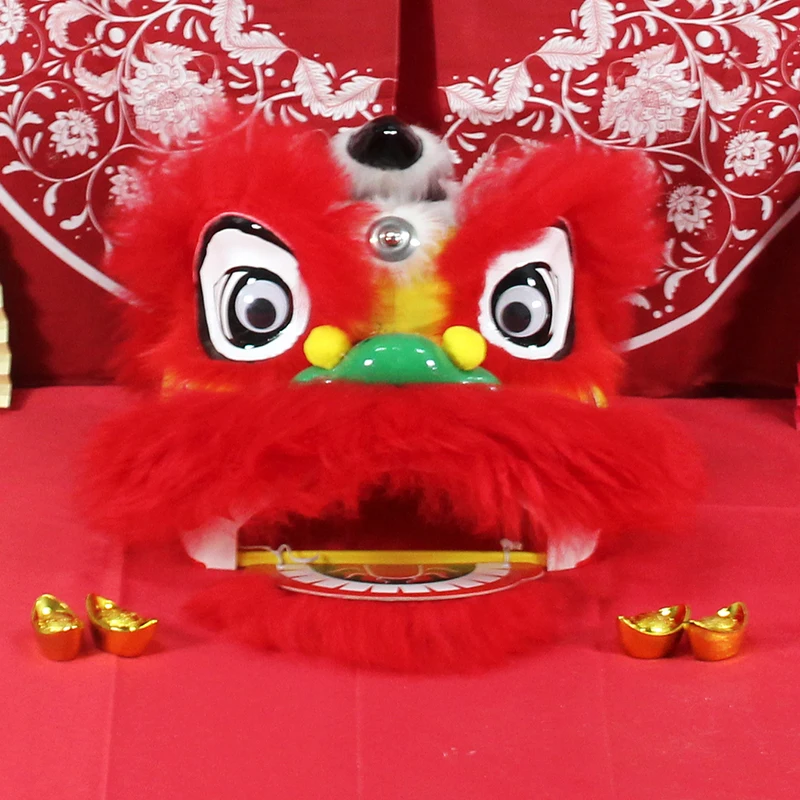 

Lion Dance Children Wake Up Lion Head Foshan Children Handmade Lion Head Set Toys South Lion Doll Finished Performance Props