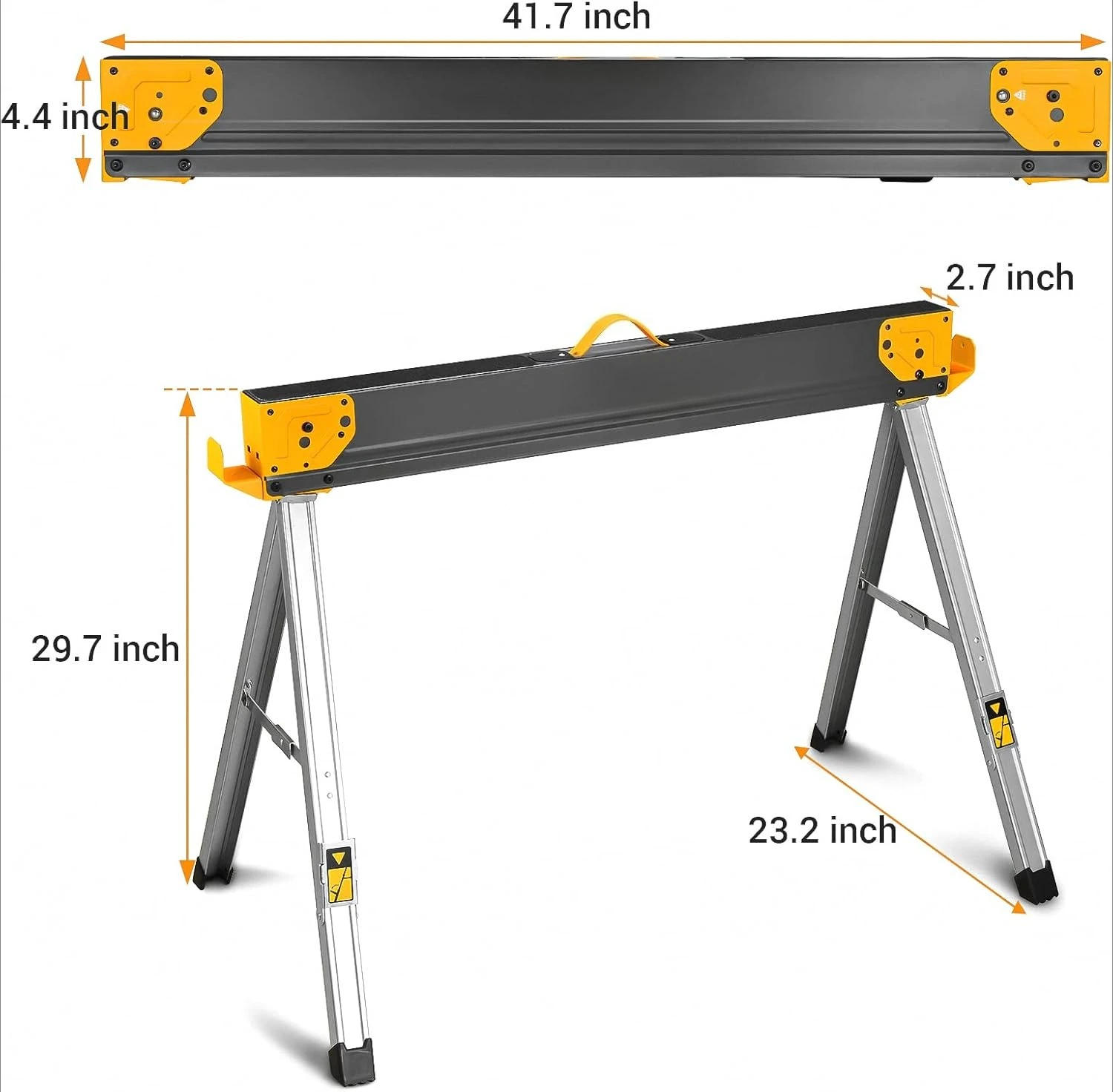 

Saw Horses 2 Pack Folding, Heavy Duty Sawhorse Table 2600 Lbs Load Capacity with 2x4 Support Legs, Portable Folding·Hot Sale