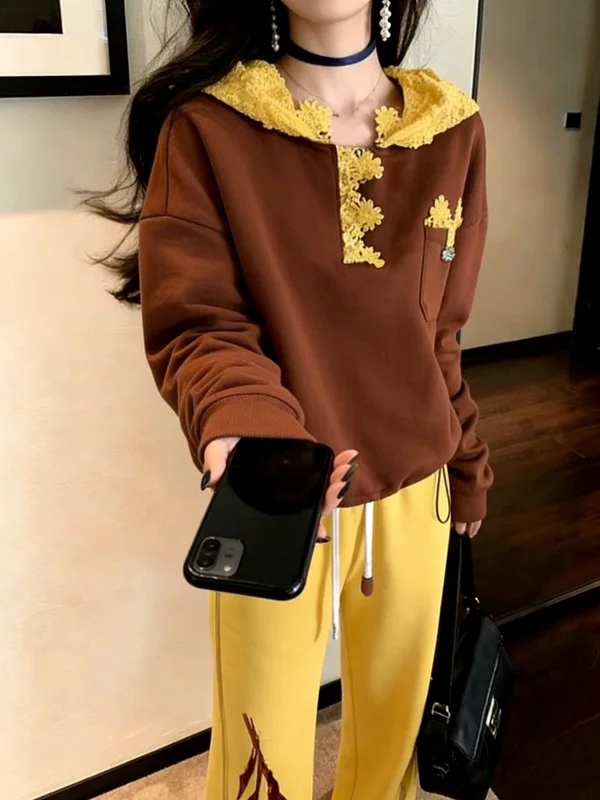 

Women's Casual Hoodie Pants Set Loose Fit Slimming Straight Leg Pants Two Piece Suite Spring Autumn New Sle ular Online