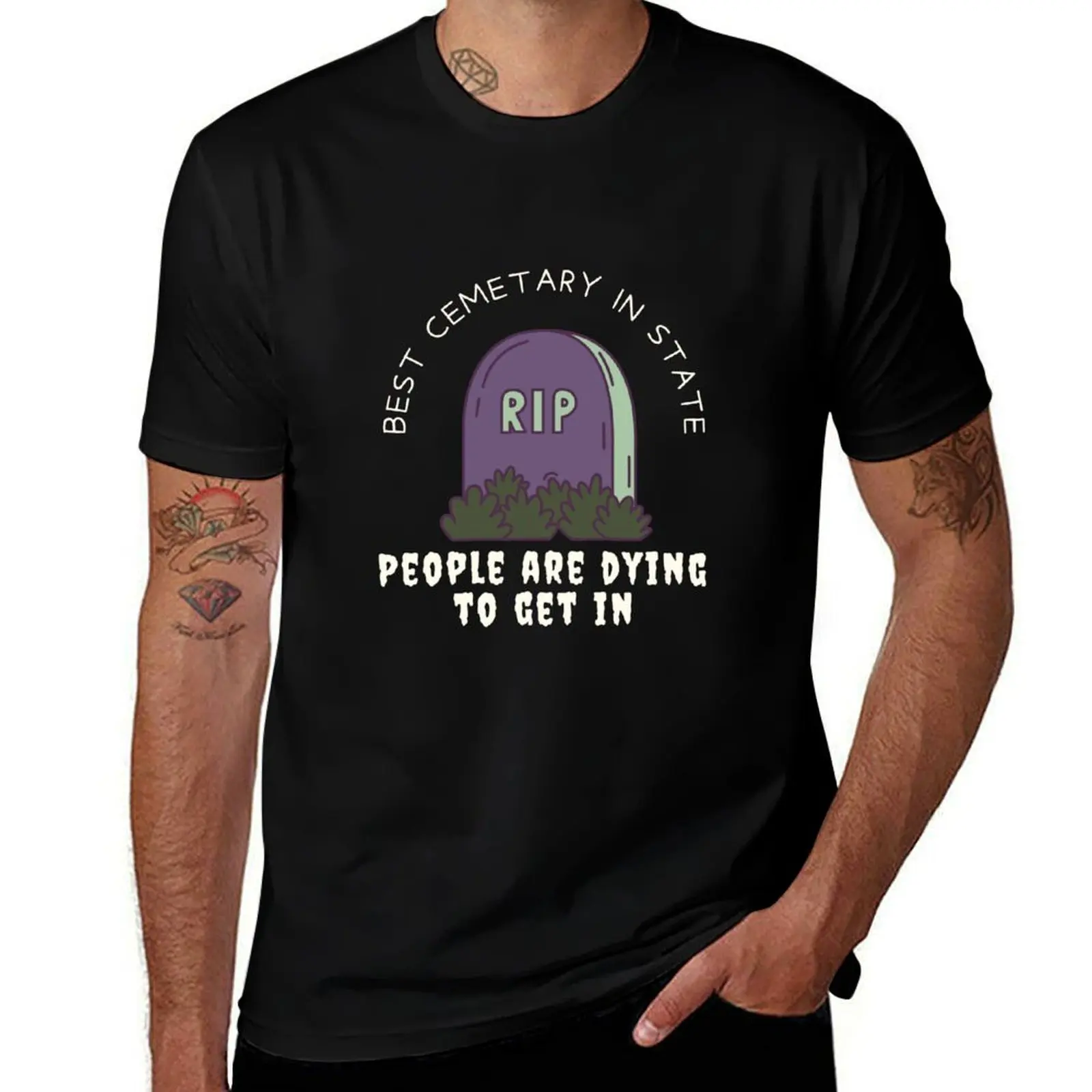 Cemetary meme T-Shirt Casual Minimalist Short Sleeve Top