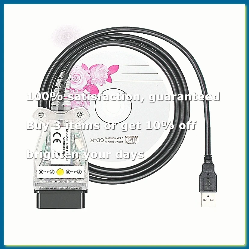 K+DCAN Chip for OBD2 Auto Car Diagnostic Tools Scanner Switch USB Interface Cable K + DCAN for