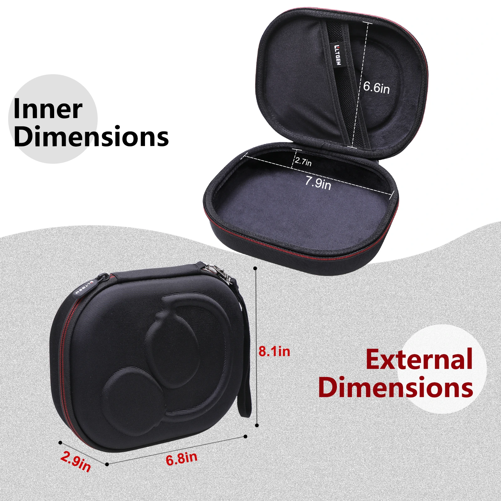 LTGEM EXCLUSIVE DESIGN Case for JBL LIVE 650BTNCAround-Ear Wireless Headphone Waterproof Protective Box