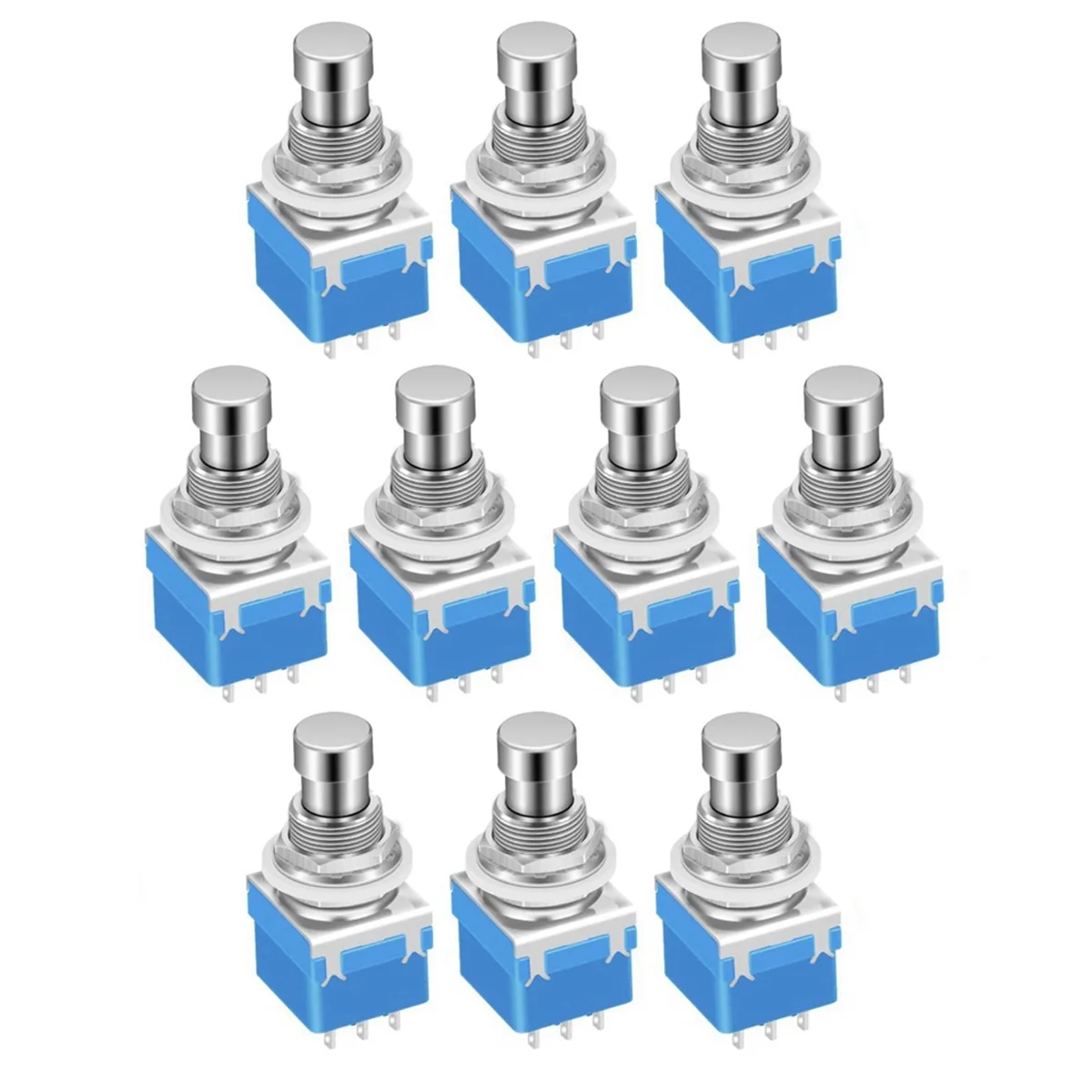 10PCS Guitar Effects Pedal Footswitch 3PDT Stomp Pedal Switch 9-Pin Locking Push Button Foot Switch