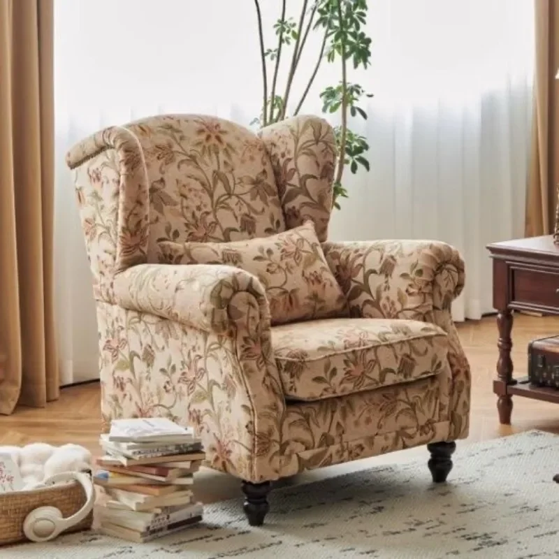 American fabric tiger chair cigar chair single sofa retro living room study leisure  tiger stool