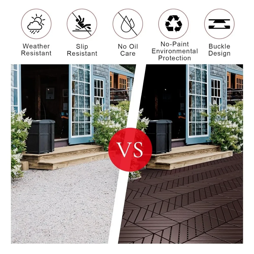 Plastic Interlocking Deck Tiles, 11.8"x11.8"(Pack of 27), Patio Flooring Outdoor Waterproof All Weather Use, Outdoor Flooring