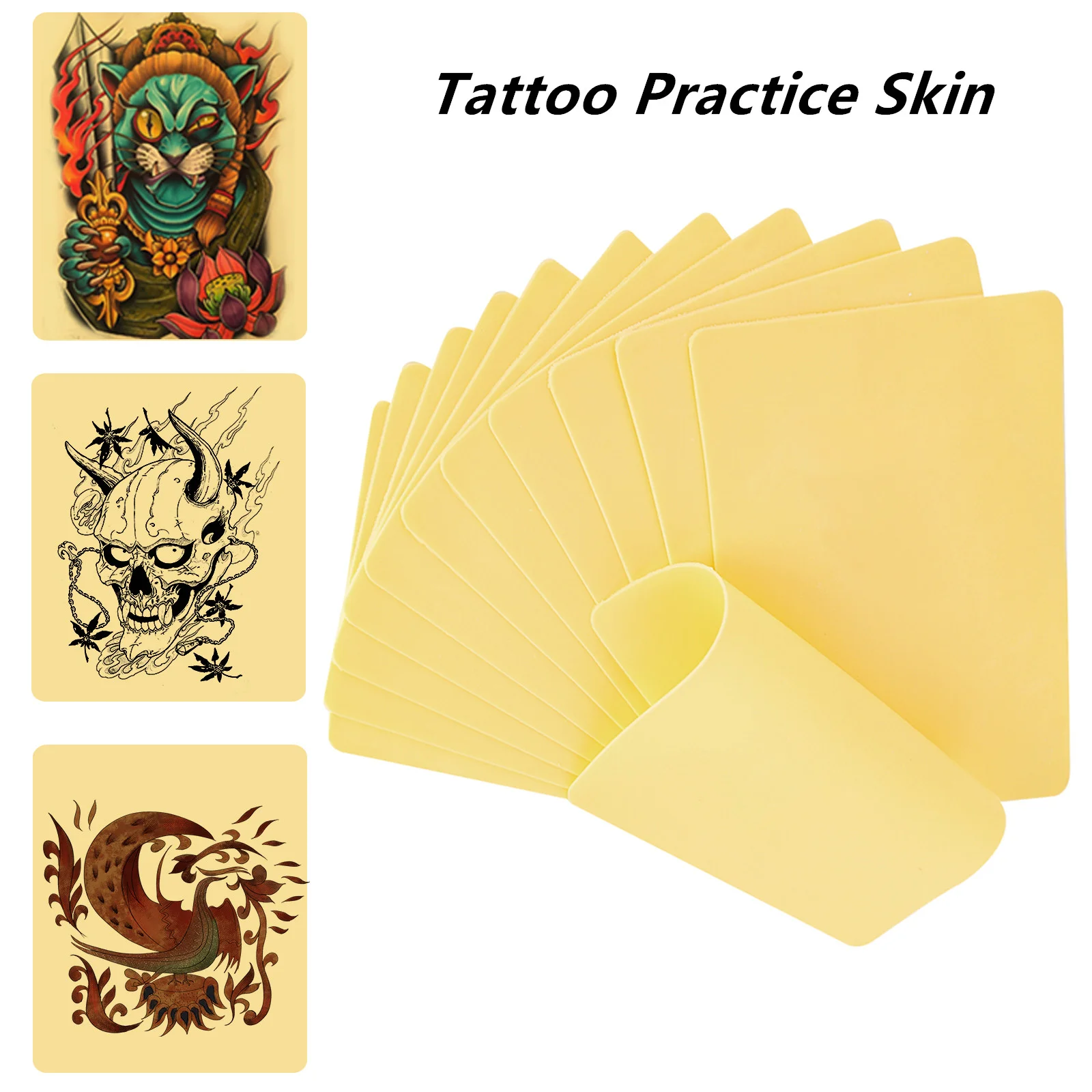 3/5/10/15Pcs Silicone Tattoo Practice Skin High Quality Double Fake Tattoo Skin Hot Tattoo Beginner Practice Synthetic Leather