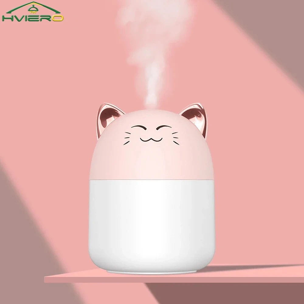 

Cute Smile Cat Humidifier DC 5V Office USB Home Desktop Atomizer Car Naughty Tiger 250 Ml Toon Aromatherapy Small Night Lights