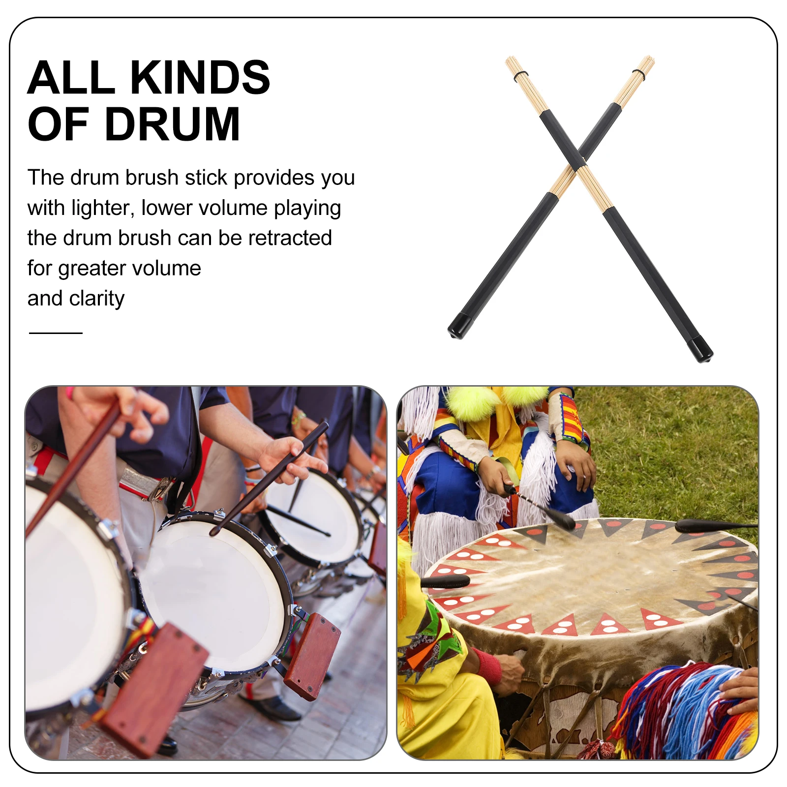 

Major Bamboo Drum Brush Toddler Drumsticks Percussion Instrument Accessory Rod Drumstickc