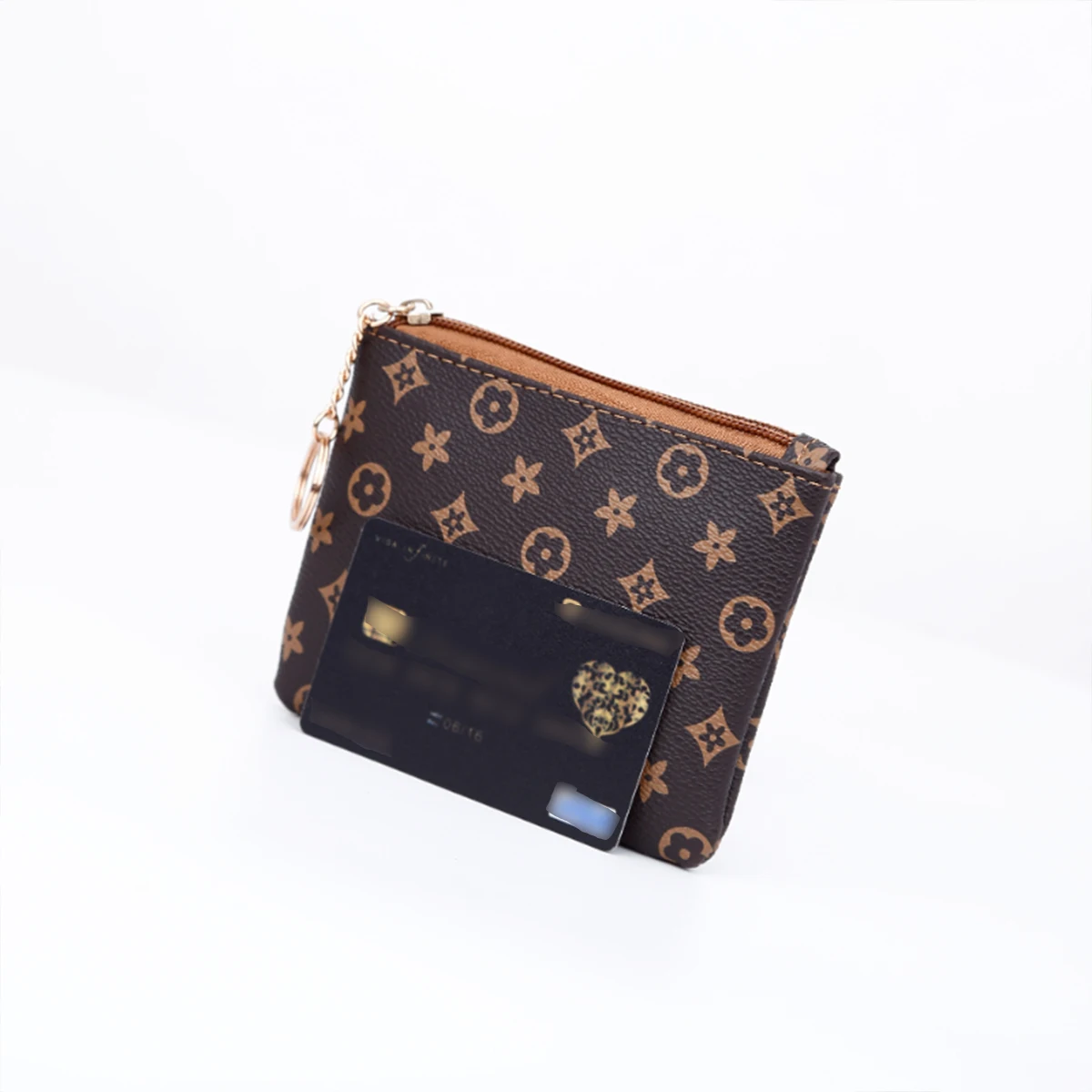 Classic floral zipper coin purse mini wallet small wallet compact printed wallet mini bag coin purse image 5