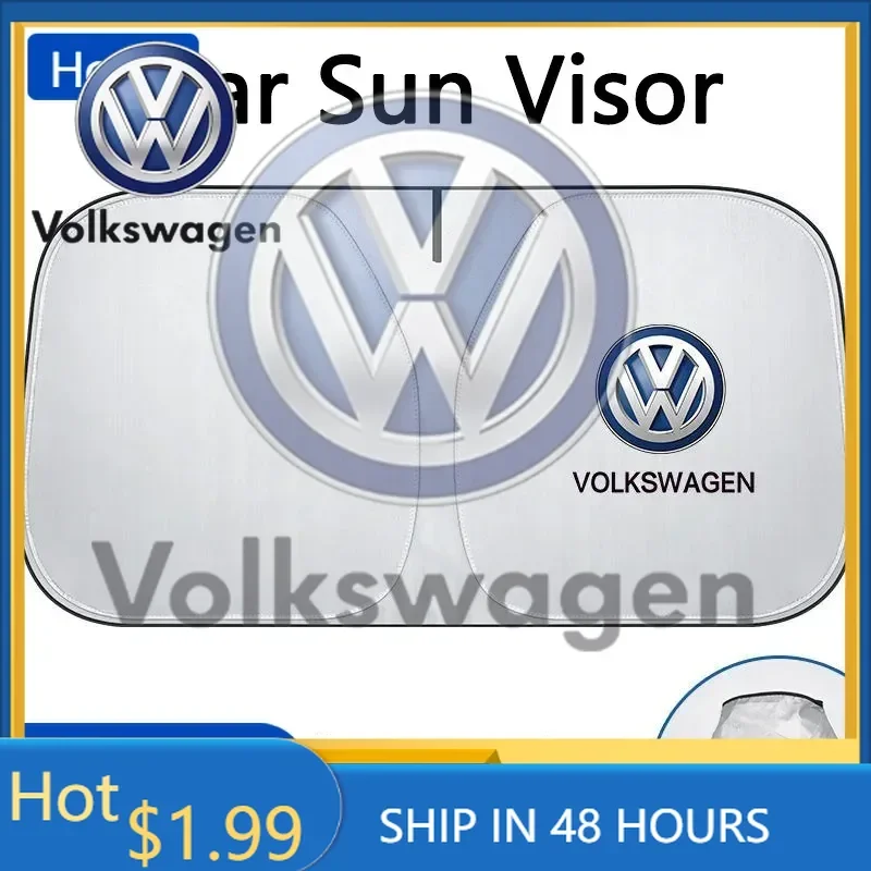 Protector Solar para Parabrisas de Coche VW, Bloquea los Rayos UV, para Volkswagen VW GTI MK5 Passat Polo Golf 3 Jetta Tiguan Beetle
