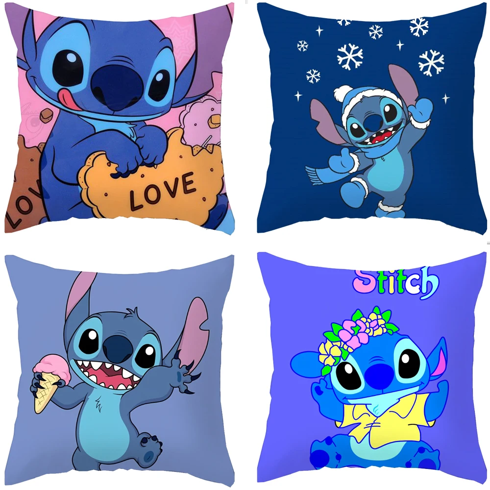 Disney Lilo & Stitch Series Pillowcase Cute Anime Stitch Pillow Pillowcase Children's Room Interior Decoration Birthday Gifts