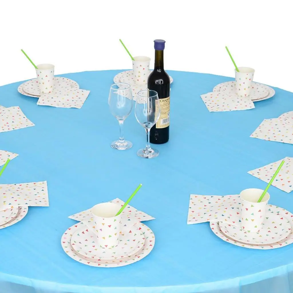 TPE Round Disposable Table Covers Plastic Tablecloths for Birthday Parties Workshops and Special Occasions