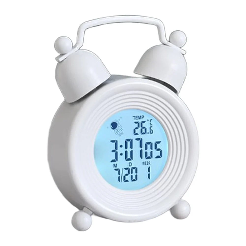Voice-Controlled LED Digital Alarm Clock with Space-Themed Astronaut Design for Bedside or Study Table Placement