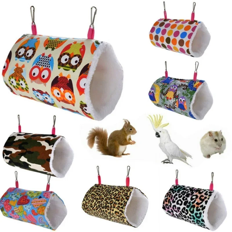 Parrots Squirrels Hamsters Honey Fluffy Birds Velvet Winter Warm Cotton Toy Hammock Passage Tunnel Pet Products Hamster Tent