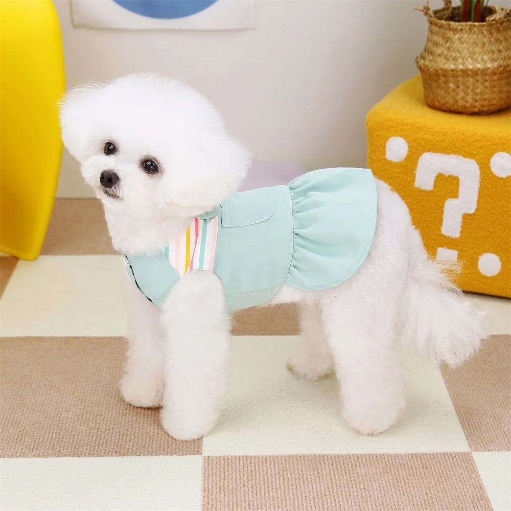 Spring Clothing for Small Dogs Summer Dog Dress Striped Puppy Princess Skirt Cute Dog Cat Dress Pet Dog Costume Apparel