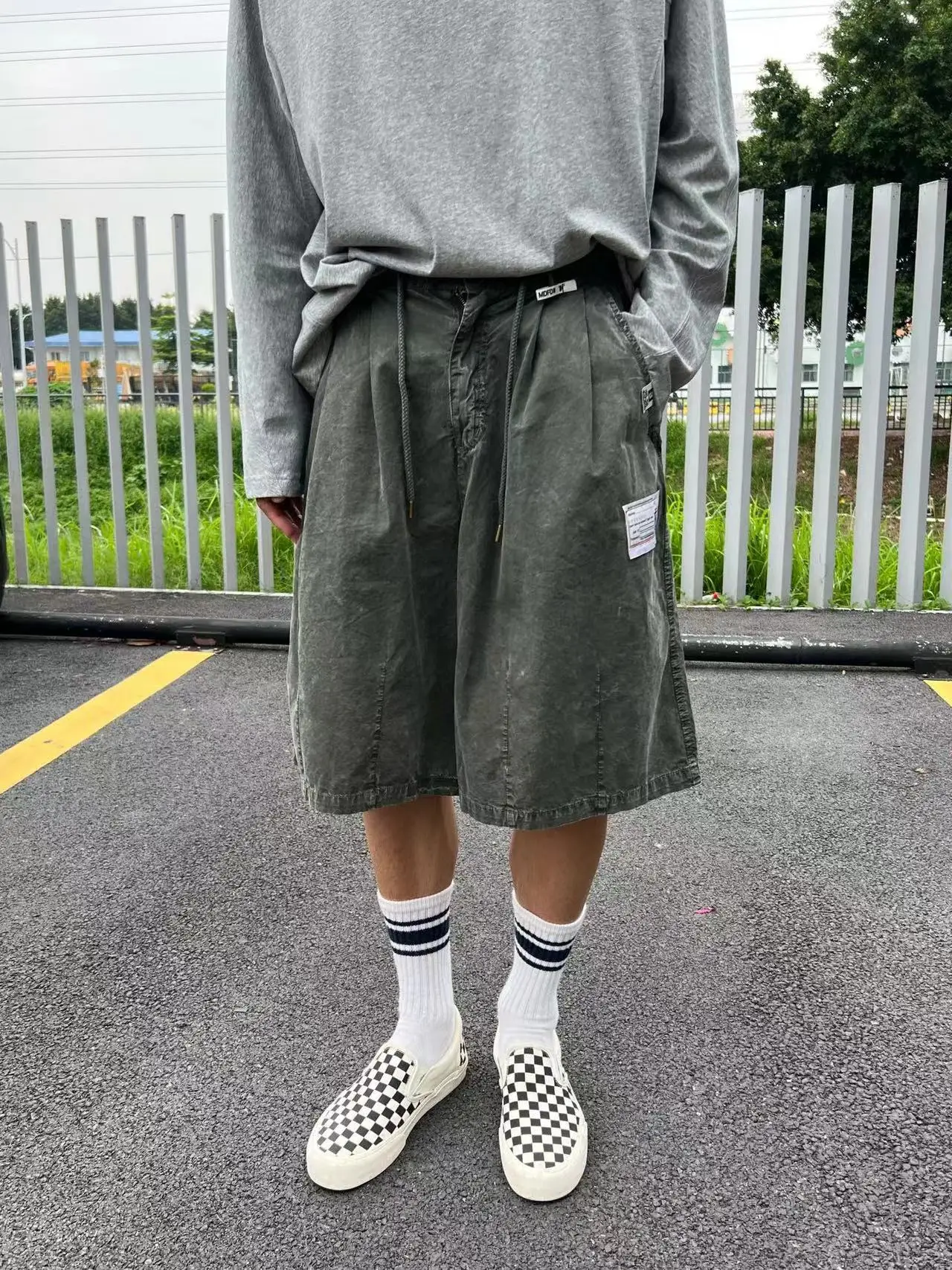 25ss رائجة البيع ريترو Y2K شورت جينز فضفاض ، جينز واسع الساق ، شورت جينز قابل للغسل لكل من الرجال والنساء hombre rompa #3