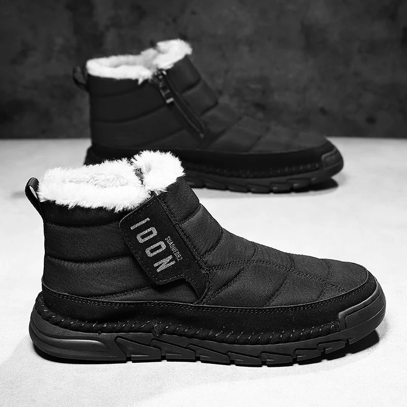 

Мужские хлопковые теплые зимние ботинки с высокой посадкой, противоскользящие, увеличивающие рост, износостойкие походные ботинки для отдыха на открытом воздухе