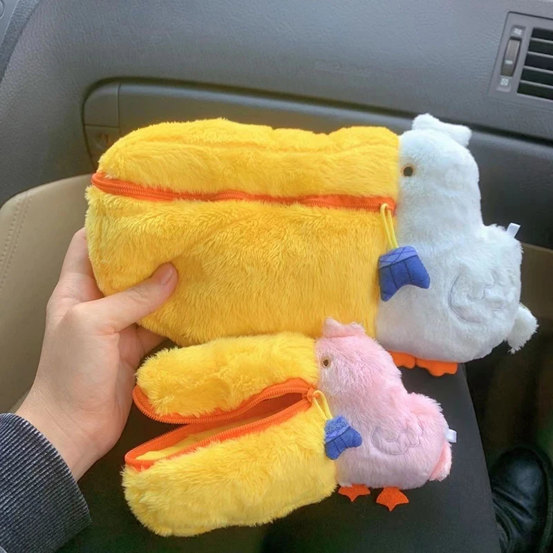 Étuis à crayons en peluche mignons, trousse de maquillage, sac à stylos, sac de rangement, portefeuille zéro, poudres à crayons de dessin animé, fournitures scolaires