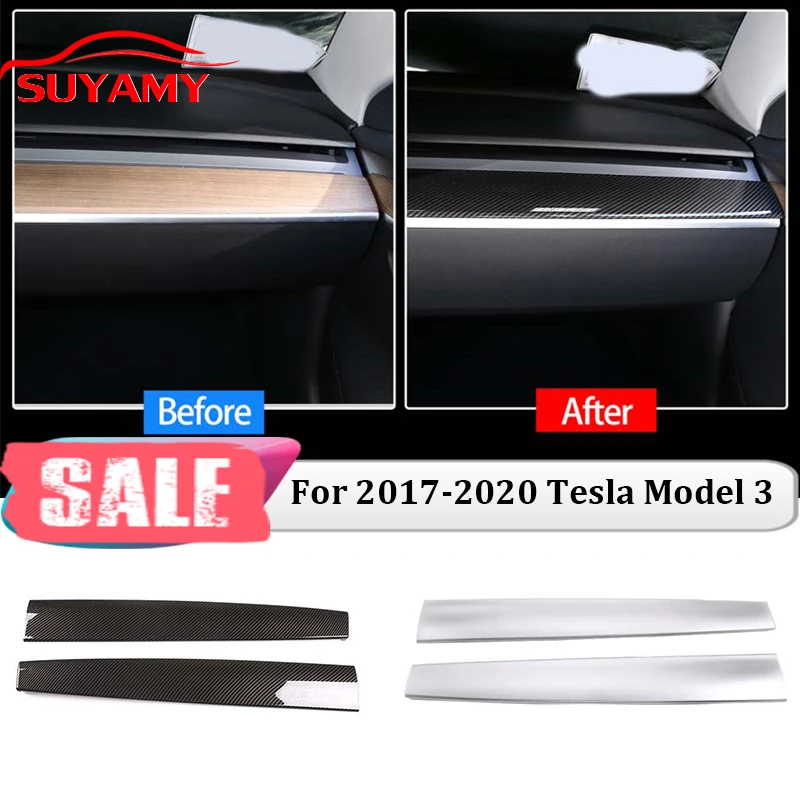 

Стайлинг автомобиля для Tesla Model 3 2017-2021 ABS аксессуары из углеродного волокна центральная консоль отделка панели наклейки автомобильное украшение интерьера